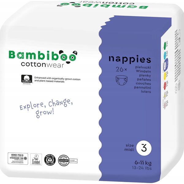 BAMBIBOO-PIELUCHY JENORAZOWE Z BAWEŁNA    R3.26SZT