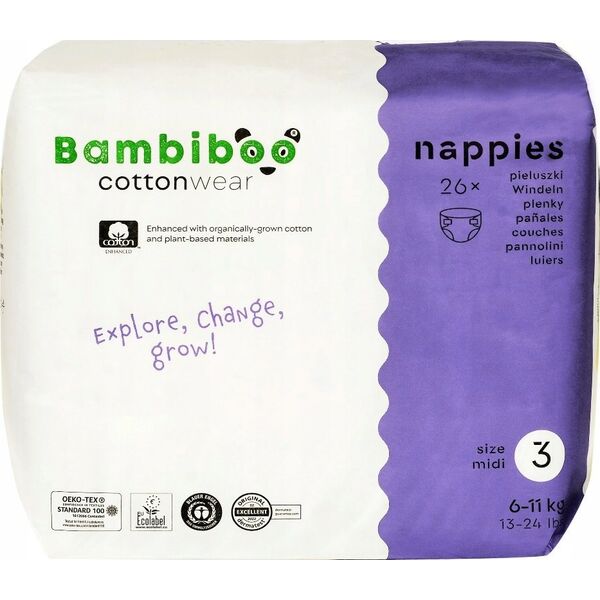 BAMBIBOO-PIELUCHY JENORAZOWE Z BAWEŁNA    R3.26SZT