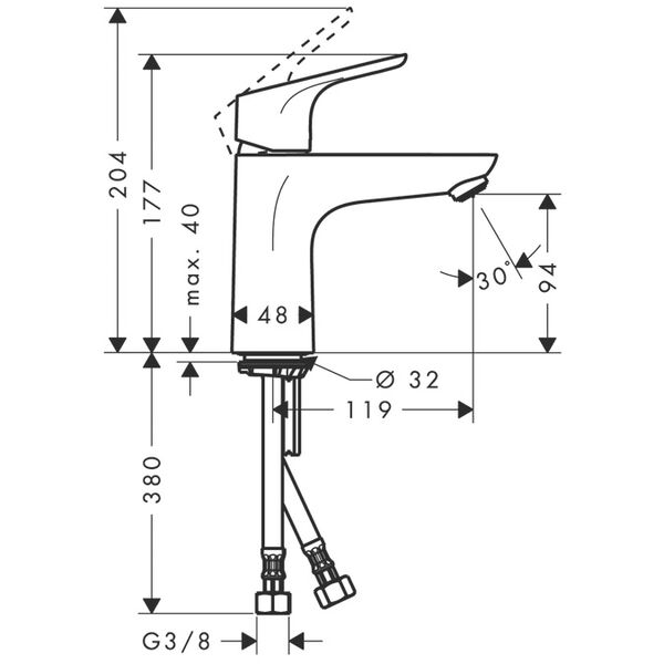 Bateria umywalkowa Hansgrohe Focus stojąca chrom (31517000)