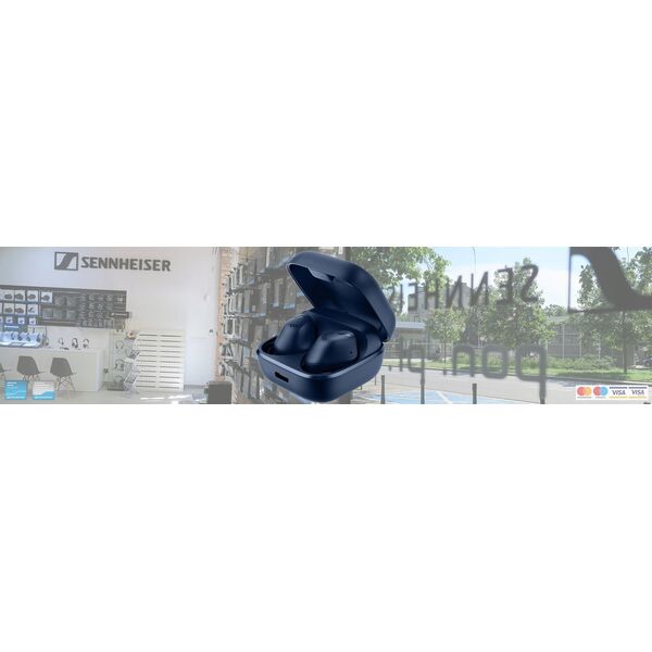 Sennheiser Wireless Earbuds, Accentum True-Wireless, Blue, High Performance Driver, 28 Hours