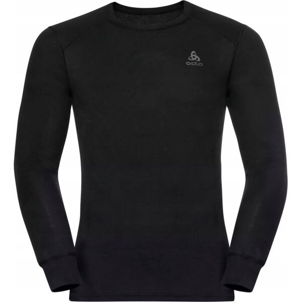 Odlo Men's ACTIVE WARM ECO Baselayer Long-Sleeved Shirt with Round Neck, Black, L