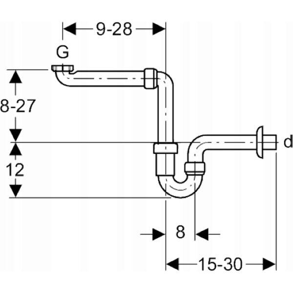 Geberit space-saving siphon 11/2" x 40 mm 151.107.11.1