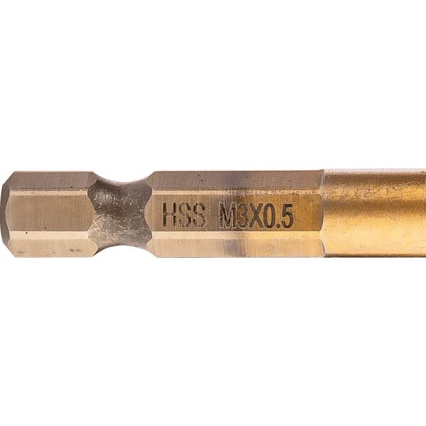 Wiertło gwintujące HSS TiN, M3x0,5 mm, Hex