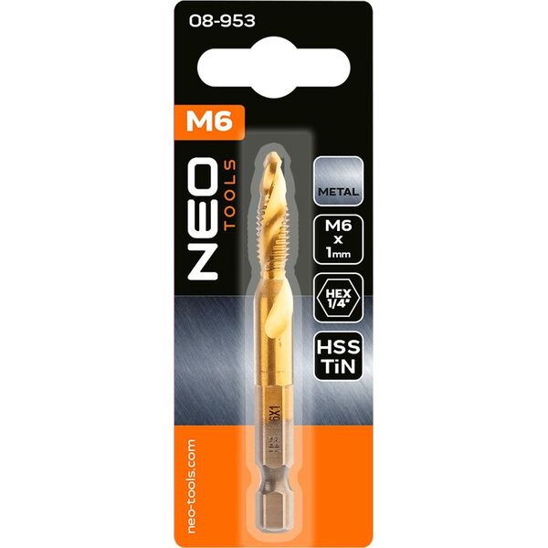 Wiertło gwintujące HSS TiN, M6x1 mm, Hex