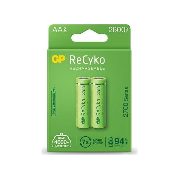 GP GP 2 X AKUMULATORKI AA / R6 GP RECYKO 2700 SERIES NI-MH 2600MAH 270AAHCE-5EB2