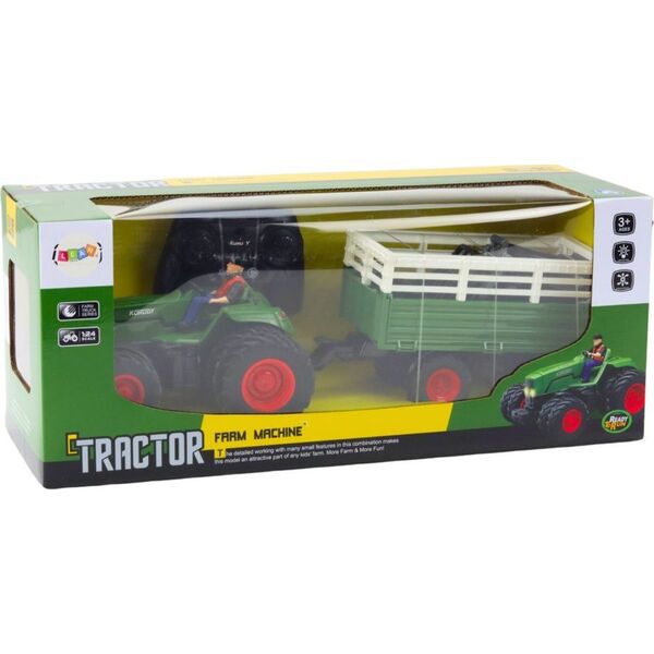 Traktor Rolniczy Z Przyczepą i Widłami Zdalnie Sterowany RC 2.4G LEAN Toys