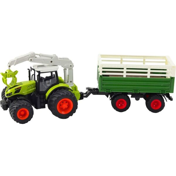 Traktor Rolniczy Z Przyczepą I Chwytakiem Zdalnie Sterowany RC 2.4G LEAN Toys