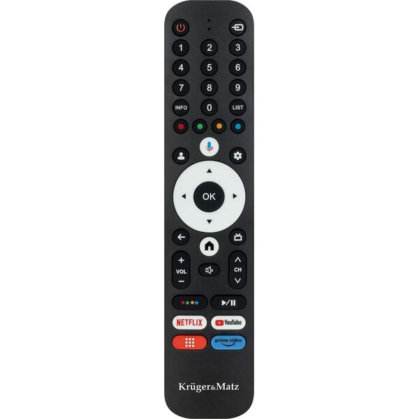 Pilot do TV Kruger&Matz Google TV z przyciskami numerycznymi