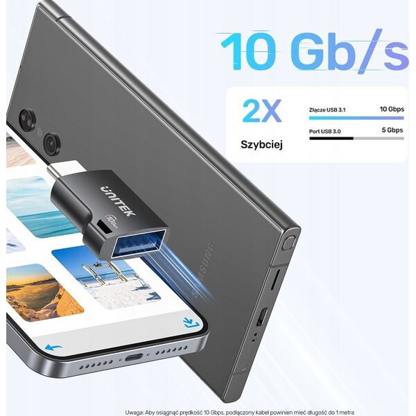 Unitek Adapter  USB-C do USB-A 10Gbps A1048ABK01