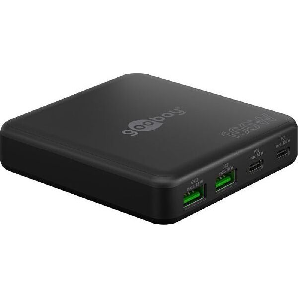 Wieloportowa ładowarka biurkowa USB-C™ PD GaN (100 W) czarny - Wersja kolorystyczna czarny