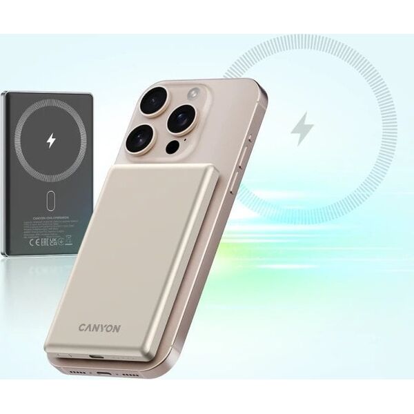CANYON power bank OnPower 505 slim Magsafe 5000 mAh PD20W Beige