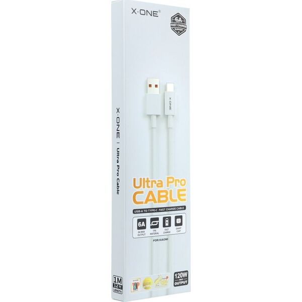Kabel USB X-One USB-A - USB-C Biały (5903396159381)
