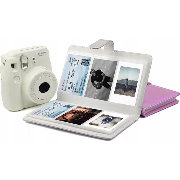 Pokrowiec LoveInstant Futerał Etui Pokrowiec Do Fujifilm Instax Mini 12 + Album Na 96 Zdjęć / Fioletowy Błysk