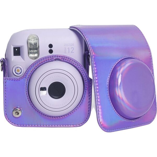Pokrowiec LoveInstant Futerał Etui Pokrowiec Do Fujifilm Instax Mini 12 + Album Na 96 Zdjęć / Fioletowy Błysk
