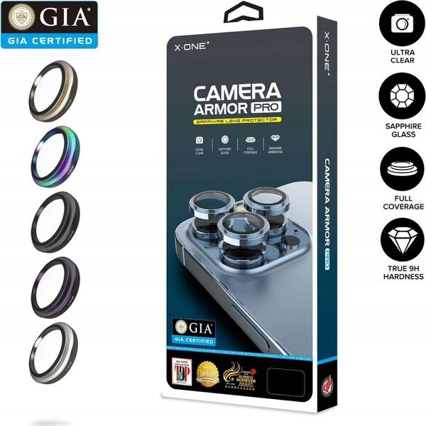 X-One Szkło szafirowe X-ONE na obiektyw aparatu Camera Armor Pro - do iPhone 16 Pro/16 Pro Max