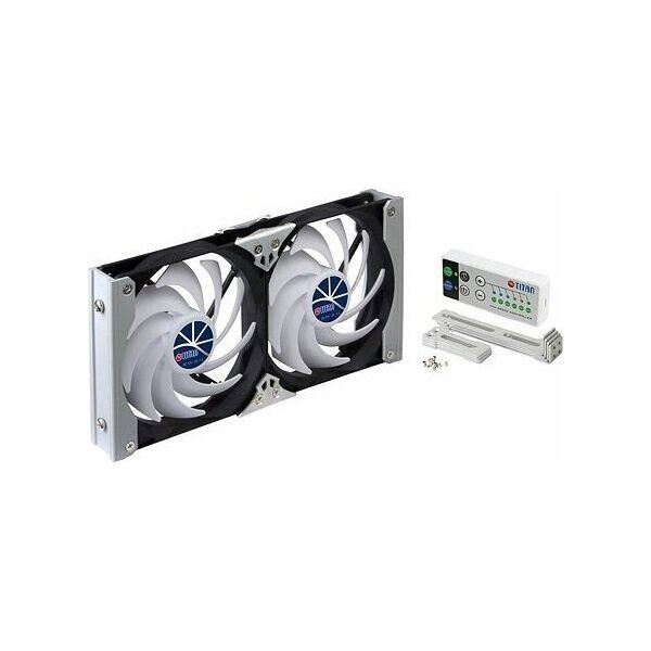 Titan Titan TTC-SC20(B)+ Dual Fridge Fan 120x25mm IP55, Timer Mode, with Integrated Rectifier
