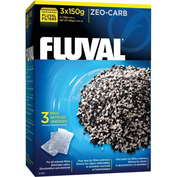 Fluval Węglowy wkład Zeo-Carb do filtrów , 450g (3x150g)