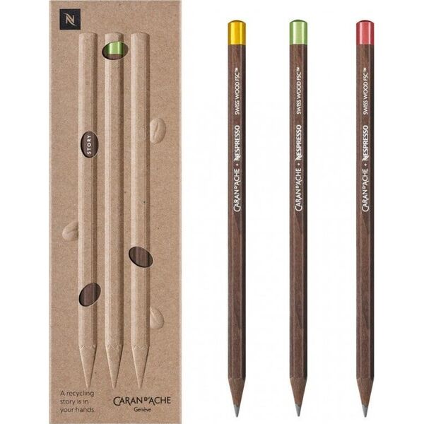 Caran d`Arche Ołówki Nespresso Swiss Wood 3szt