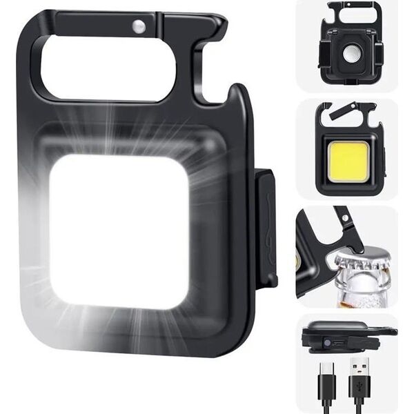 Latarka Aptel Kompaktowa LATARKA ze Stojakiem COB LED 6W czarna ZD100