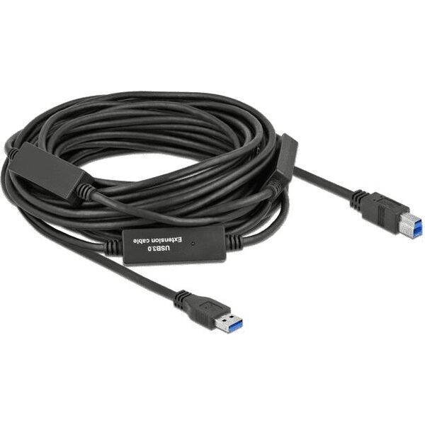 Kabel USB Delock USB-A - USB-B 15 m Czarny (85381)