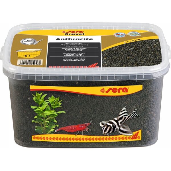 Sera Gravel Anthracite ενυδρείο χαλίκι O 1 - 3 mm 6 l, ανθρακί 8038751 4001942452588