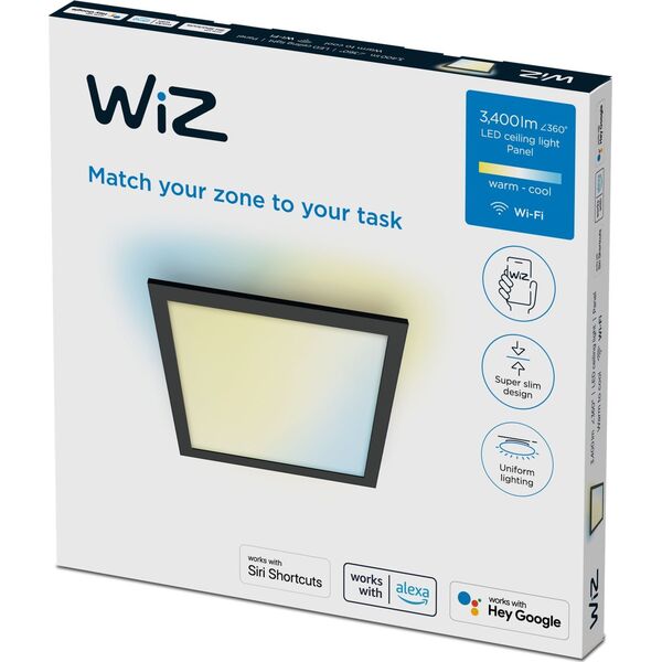 Lampa sufitowa Signify WiZ Panel Deckenleuchte Quadratisch Tunable White 3400lm Schw