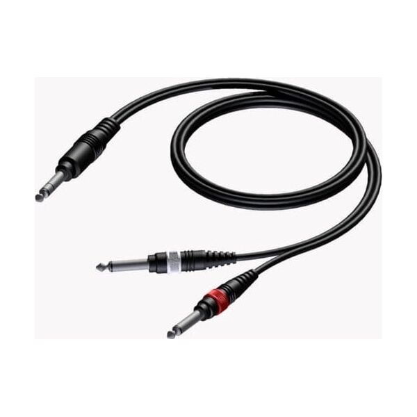 Καλώδιο Procab PROCAB CAB721/1.5 Βύσμα στερεοφωνικό 6,3 mm – 2 x βύσμα 6,3 mm, 1,5 m