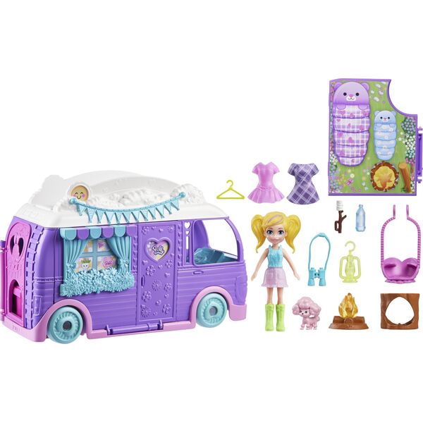 Polly Pocket - Glampingowy Van Kamper + laleczka + akcesoria JCC32