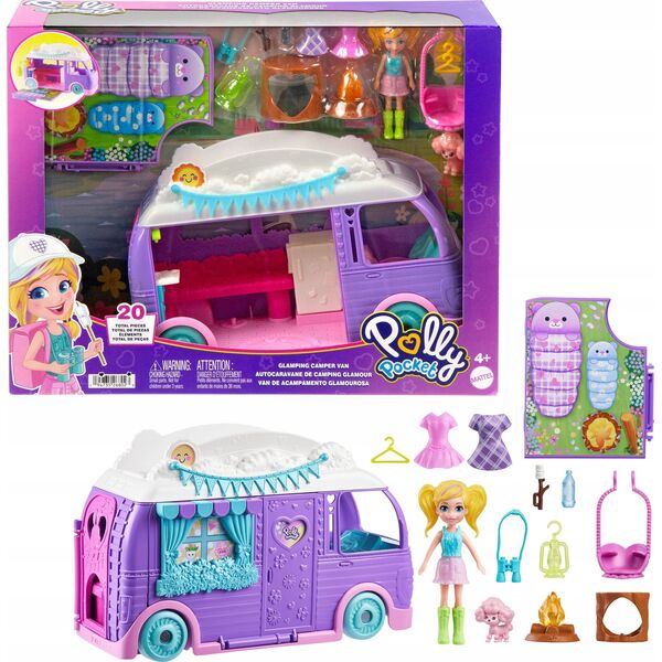 Polly Pocket - Glampingowy Van Kamper + laleczka + akcesoria JCC32