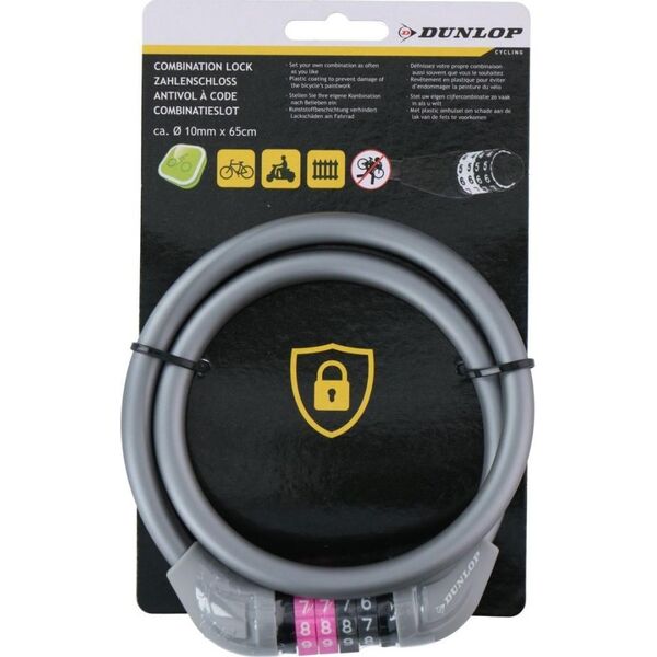 Dunlop ZAPIĘCIE ROWEROWE DUNLOP LINKA SZYFR 1.0x65CM - SZARY
