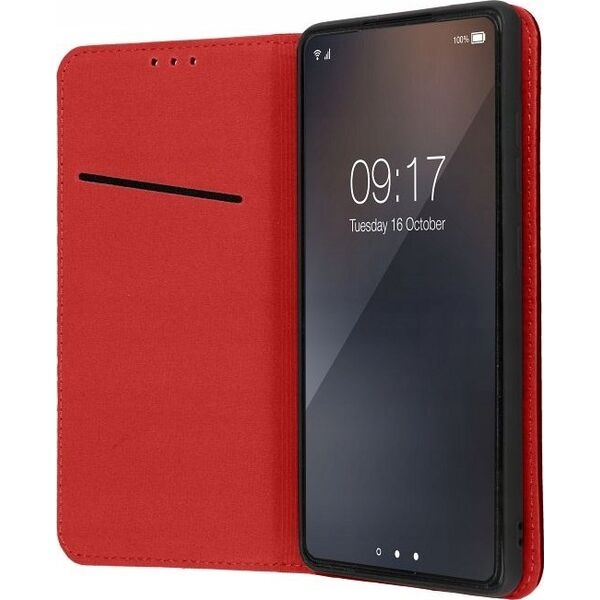 OEM Kabura SMART PRO Book skórzana do XIAOMI Redmi Note 13 Pro Plus 5G bordowy