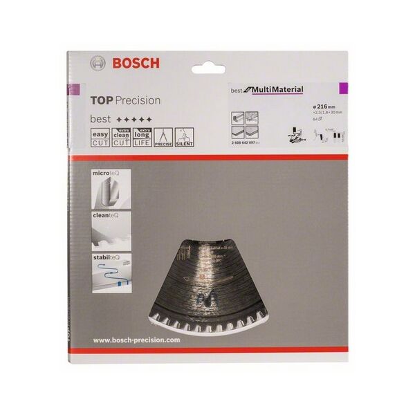 Bosch Tarcza pilarska Top Precision Best for Multi Material 216 x 30mm 64z (2608642097)