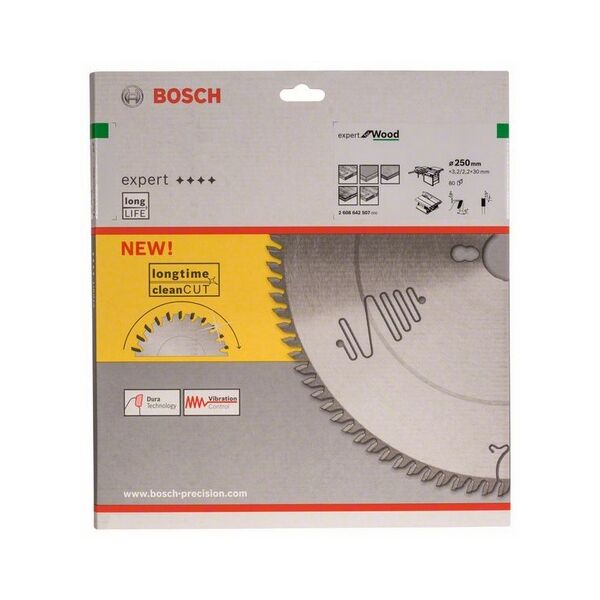 Bosch Tarcza pilarska Expert for Wood 250 x 30mm 80z - 2608642507
