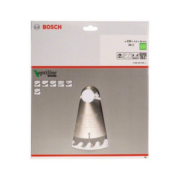 Bosch Tarcza pilarska Optiline Wood 230 x 30mm 36z (2608640628)