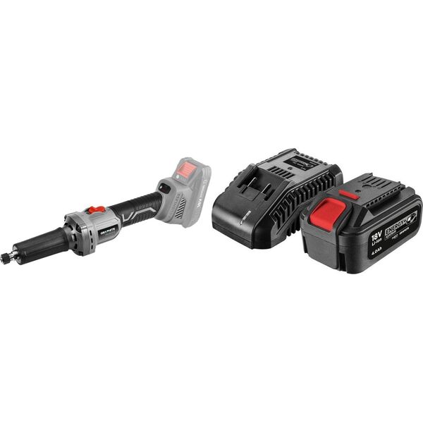 Szlifierka Graphite Szlifierka prosta bezszczotkowa 18V Energy+, 58GE146 + akumulator 4 Ah z ładowarką 58GE174