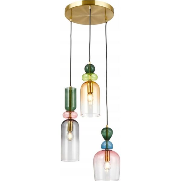 Lampa wisząca Italux Italux Manso PND-37462-3A-MC-GD lampa wisząca zwis 3x40W E14 multikolor/złota