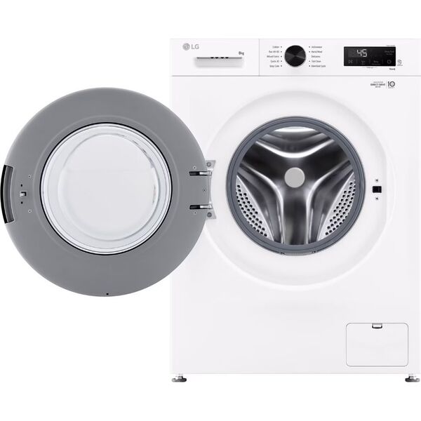 LG Washing Machine | F4X1008NWK | Energy efficiency class A | Front loading | Washing capacity 8 kg | 1350 RPM | Depth 56 cm | Width 60 cm | LED | Steam function | Direct drive | Wi-Fi | White one size