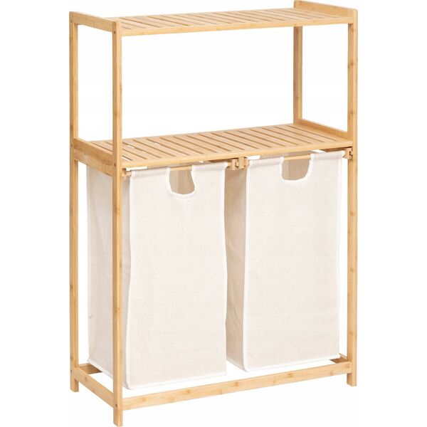 Regał bambusowy z koszem na pranie TIDY BOX, 72 x 33 x 109 cm