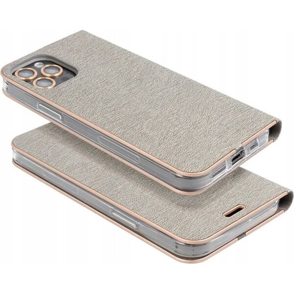 OEM Kabura LUNA Book Gold do SAMSUNG S24 Ultra srebrny