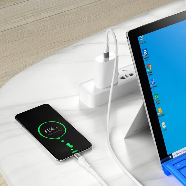 Forever Core High Power cable USB - USB-C 2,0 m white 100W for GaN 5900495828996