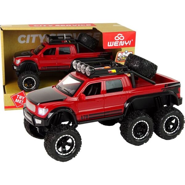 LeanToys Autko Terenowe Napęd Frykcyjny Duże Koła 1:16 Czerwone