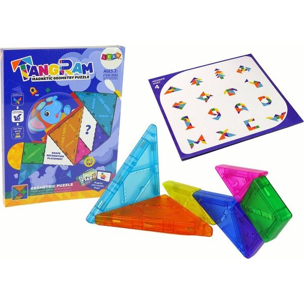 LeanToys Układanka Tangram 7 Magnetycznych Klocków