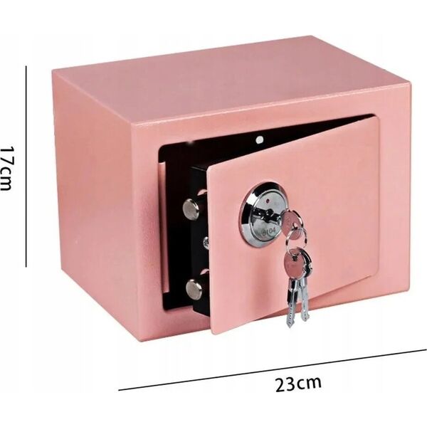 ExtraLink EXTRALINK HOME SEJF DOMOWY BIUROWY SKRYTKA NA KLUCZ MOCNY SOLIDNY KASA PANCERNA S-404-RÓŻOWY