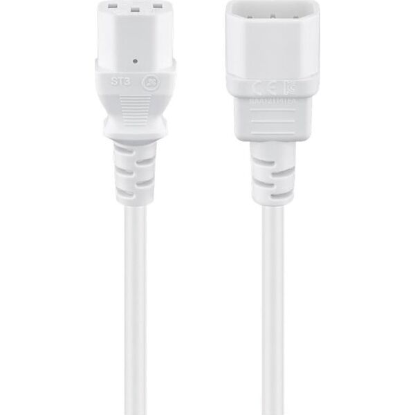 Kabel zasilający Goobay Goobay Power Cable C14 to C13. White. 0.5m