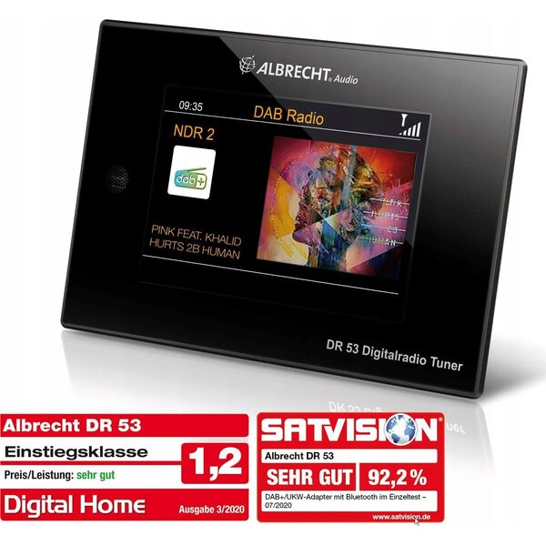 Radio Albrecht Albrecht DR 53, Digitalradio Tuner, DAB+/UKW, Bluetooth, schwarz