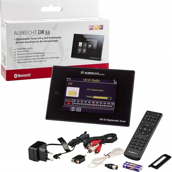 Radio Albrecht Albrecht DR 53, Digitalradio Tuner, DAB+/UKW, Bluetooth, schwarz