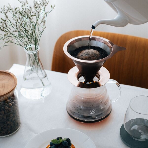Hario Hario - Double Mesh Metal Dripper - Μεταλλικός σταλάκτης με ροζ χρυσό φίλτρο 13857828 4977642730748