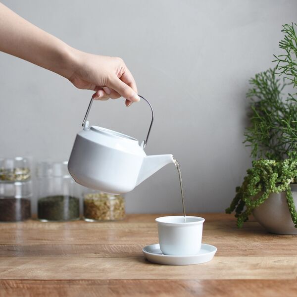 Kadax KINTO - LEAVES TO TEA - Κανάτα με ατσάλι έγχυση τσαγιού - Λευκό 600ml 14039229 4963264501842