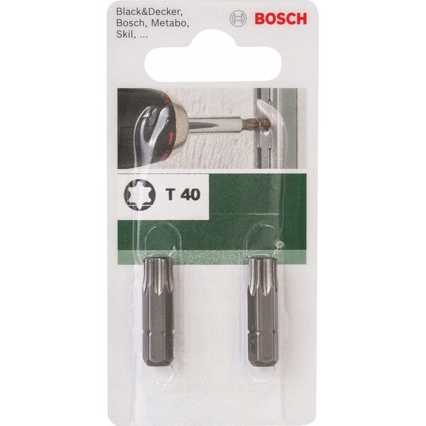 Bosch BITS T40 25MM 1/4 STANDARD 2STK