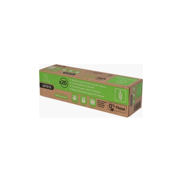 Exacompta Receipt Roll 55g, 57x40mm-18m - White - New, 55 g/m², White, 4 cm, Paper, 57 mm, 18 m